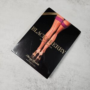 Honey Birdette Black Cherry Stay Up Stockings Thigh Highs with Back Seams Size L